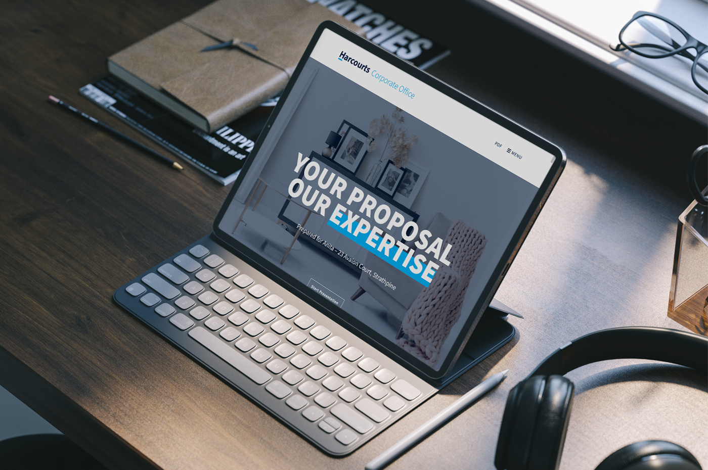 Harcourts-engage-real-estate-proposal-on-tablet-ipad